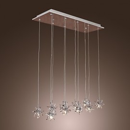 Max 20W Moderne/Contemporain Cristal/Ampoule Incluse Chrome Métal Lampes Suspendues Salle à Manger