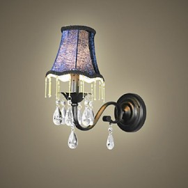 Applique en cristal avec abat-jour en tissu, best-seller en Europe et aux États-Unis