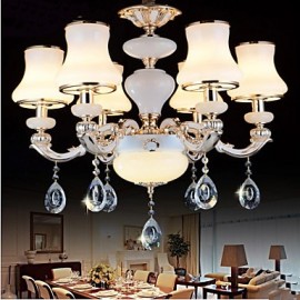 La luxueuse lampe à suspension en Jade naturel de la lampe à suspension en cristal européenne