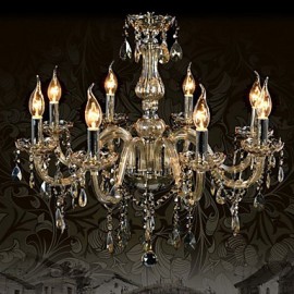 Lustre en cristal de luxe à 8 lumières, couleur Cognac, lustres en cristal K9 pour salon/chambre à coucher, 110V ou 220V