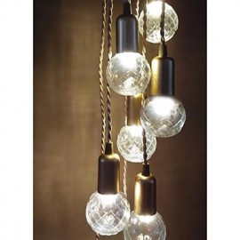 3W traditionnel classique rustique Lodge Vintage rétro lanterne tambour pays Globe LED Mini Style peinture verre pendentif lumières