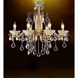 Lustre en cristal de fer forgé doré de haute qualité, 8 lumières