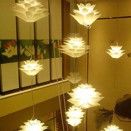 Lampe LED en forme de Lotus en PP, 35CM, décoration de personnalité moderne