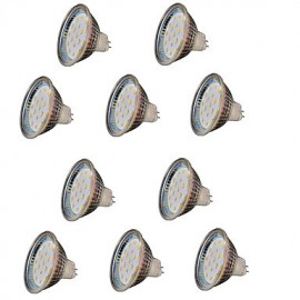 Projecteur LED décoratif blanc chaud MR16 18 SMD 2835 300LM DC12V, 10 pièces