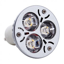 Spot LED GU10 3W MR16 3 LED Haute Puissance 300 lm Blanc Chaud V