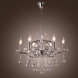 Lustre en cristal élégant à 6 lumières