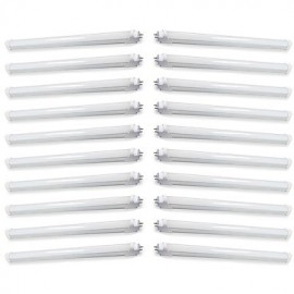 Lot de 20 tubes lumineux LED T8, 4 pieds, 24w, blanc chaud/blanc froid/blanc neutre, lampe de remplacement fluorescente