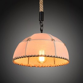 Lampe de lustre de campagne en corde de chanvre faite à la main rétro dans le style de campagne industrielle
