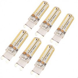 pièces G9 6W 500lm 3000K/6000K 104-SMD3014 LED lampes en cristal à intensité variable-(AC220-240V)-Silicone