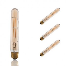 3,5W E26 Ampoules à Filament LED T10 Longue COB 300 lm Ambre Intensité Variable / Décorative 4 pcs