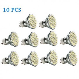 Spot LED GU10 3W 60 SMD 3528 240 lm Blanc Chaud / Blanc Froid 10 pcs