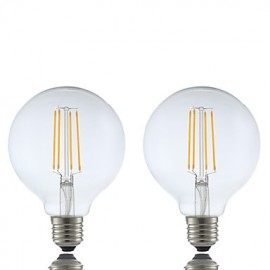 Ampoules à Filament LED 6W E27 G95 4 COB 600 lm Blanc Chaud Intensité Variable 2 pcs