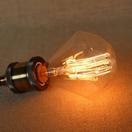 Ampoule Edison à fil droit en diamant E27 40W G95, grande lampe suspendue à barre Lo avec une Source de lumière rétro