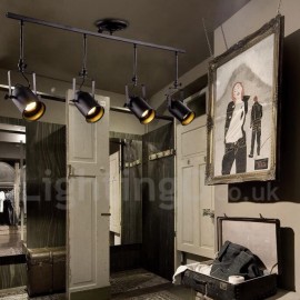 Spot lumineux en métal Vintage rustique/Lodge à 4 lumières, pour salle à manger, cuisine, salle d'étude/bureau d'entrée, salle de jeux