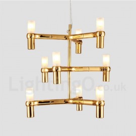 Lampe de lustre moderne/contemporaine à 9 lumières à 3 niveaux pour la lumière de la salle à manger du salon