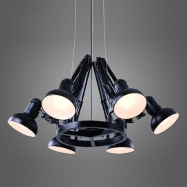 Lampe de lustre à un niveau moderne/contemporain à 6 lumières pour salle à manger, lumière de salon