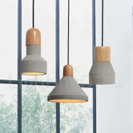 Lumière simple moderne/contemporaine salle à manger chambre bois béton suspension pour salle d'étude/lampe de bureau