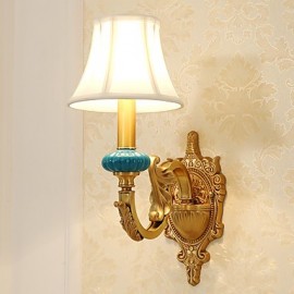 E12/E14 Simple Country traditionnel/classique en laiton caractéristique pour ampoule de Style Mini incluse, appliques murales vers le haut