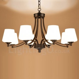 Lustres en métal intégrés à 8 lumières rustiques/Lodge LED pour salon, salle à manger et chambre à coucher
