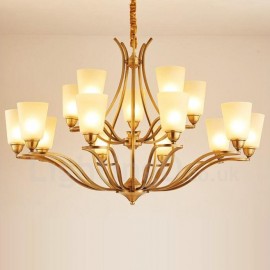 Lustres en métal intégrés à 15 lumières rustiques/Lodge LED pour salon, salle à manger et chambre à coucher