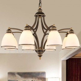 Lustres en métal intégrés à 8 lumières rustiques/Lodge LED pour salon, salle à manger et chambre à coucher
