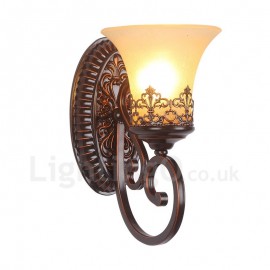Applique murale d'intérieur en métal à lumière unique, rustique/Lodge LED intégrée pour salon, salle à manger, chambre à coucher
