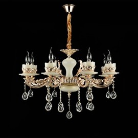 Caractéristique traditionnelle/classique en alliage de Zinc pour cristal Mini Style métal salon chambre salle d'étude/bureau 8 ampoules lustre