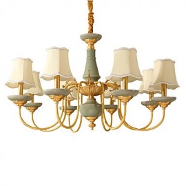 Lustre tout en cuivre, lustre décoratif de salon en Jade KP8