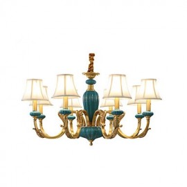 Lustre tout en cuivre, lustre décoratif de salon en Jade KP