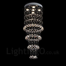 5 Lights Modern LED Crystal Ceiling Pendant Light Indoor Chandeliers Home Hanging Down Lighting Lamps Fixtures