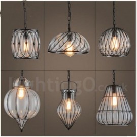 1 lumière Vintage café verre suspension Loft salle à manger suspension pour salon, Bar