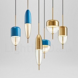 Suspension en verre moderne/contemporaine à 1 lumière pour chambre à coucher et salle à manger