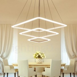 Lampe suspendue moderne/contemporaine à 3 lumières en alliage d'aluminium avec abat-jour en acrylique pour salon, salle à manger, chambre à coucher, hôtel