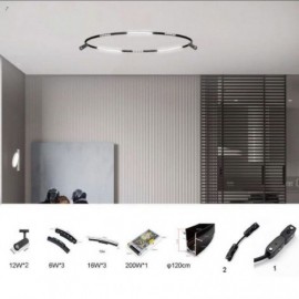 Système d'éclairage sur rail circulaire, luminaire encastré magnétique sur rail, 120 cm