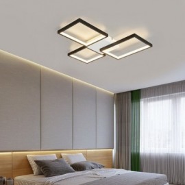 Plafonnier carré minimaliste 3 à montage affleurant, réglable en continu avec télécommande 60W