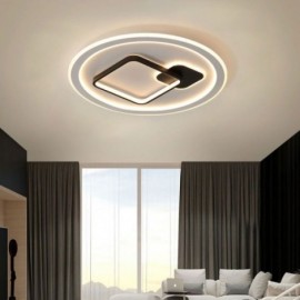 Plafonnier minimaliste moderne, luminaire rond et carré à montage encastré
