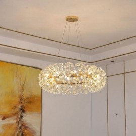 Suspension moderne minimaliste en fer forgé circulaire fleur de soleil plafonnier