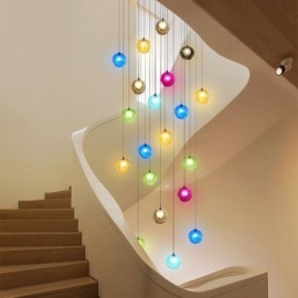 Lustre en cristal coloré moderne avec boule de cristal (style coloré, veuillez nous contacter)