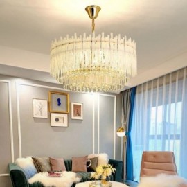 Plafonnier rond en cristal corail