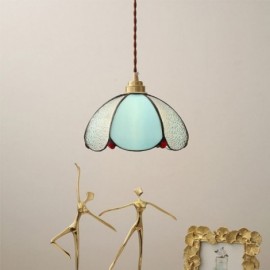 Lampe à suspension en verre à pétale minimaliste, lampe à suspension en verre à tête unique