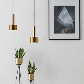 Lampe suspendue moderne et Simple en forme de cylindre, éclairage en aluminium
