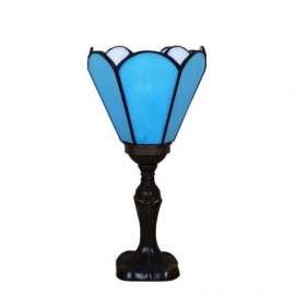 Lampes de bureau en verre teinté Table de chevet en verre rétro lumières bleu