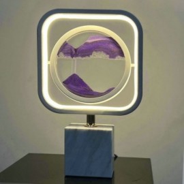 Lampe de table de chevet 3D Quicksand Art Scène de sable Veilleuse en verre