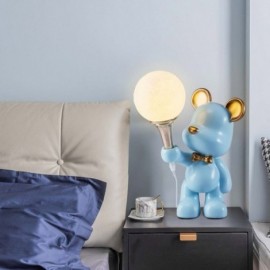Lampe de Table ours lampe de chevet résine artisanat dessin animé fille cadeau lampe de nuit