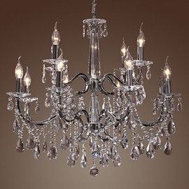 Lustre Cristal Moderne 2 Niveaux Salon 12 Lumières