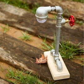 Lampe de bureau à conduite d'eau rétro de pays industriel lampes de table vintage américaines lampe de table LED pour salle d'étude-FJ-DT1S-024A0